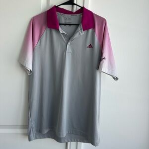 Adidas Wolf Creek Men's Pink and Gray Polo Shirt
